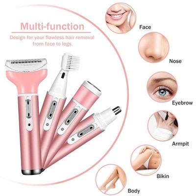 Rasoir multifonctionnel quatre en un, Instrument d'épilation, rouge à lèvres électrique, rasoir de sourcils, rasoir pour dame