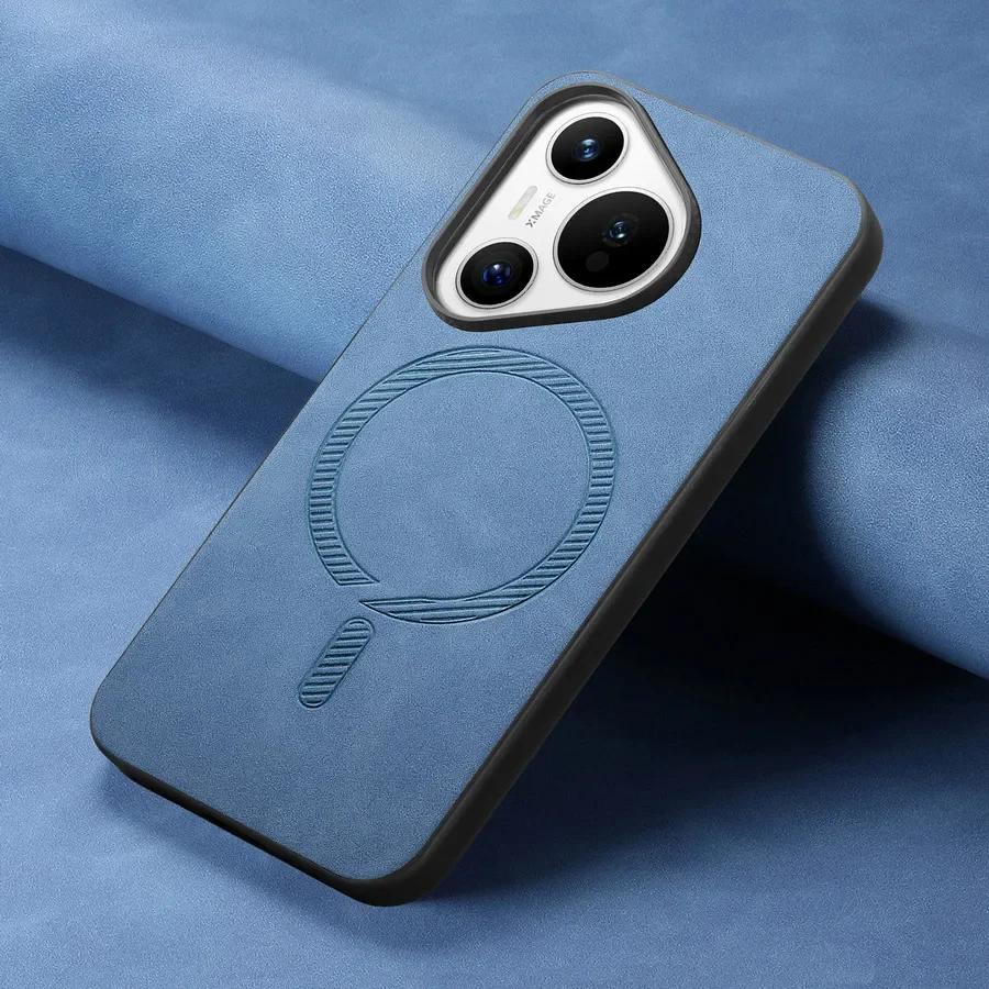 For Pura 70 Ultra 70pro Plus Luxury Business Leather for Magsafe Magnetic Wireless Charging Cover Huawei Pura 70 Pro+ Protection Bumper