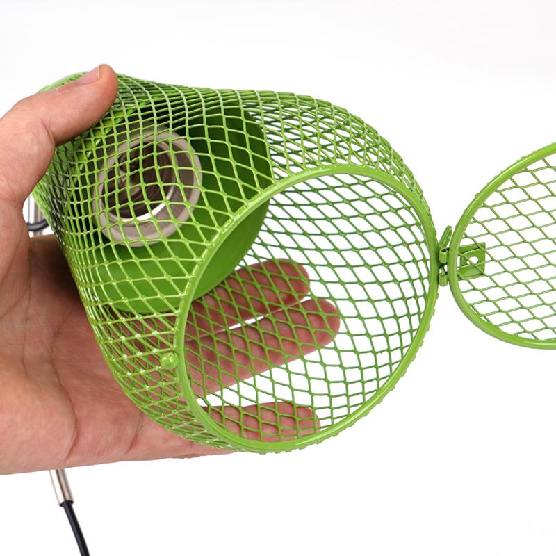 110V-220V Reptile Heat Lamp Shade Green Ceramic Heat Mesh Cover Heater Guard For Chicken Lizards Turtle Brooder Snake
