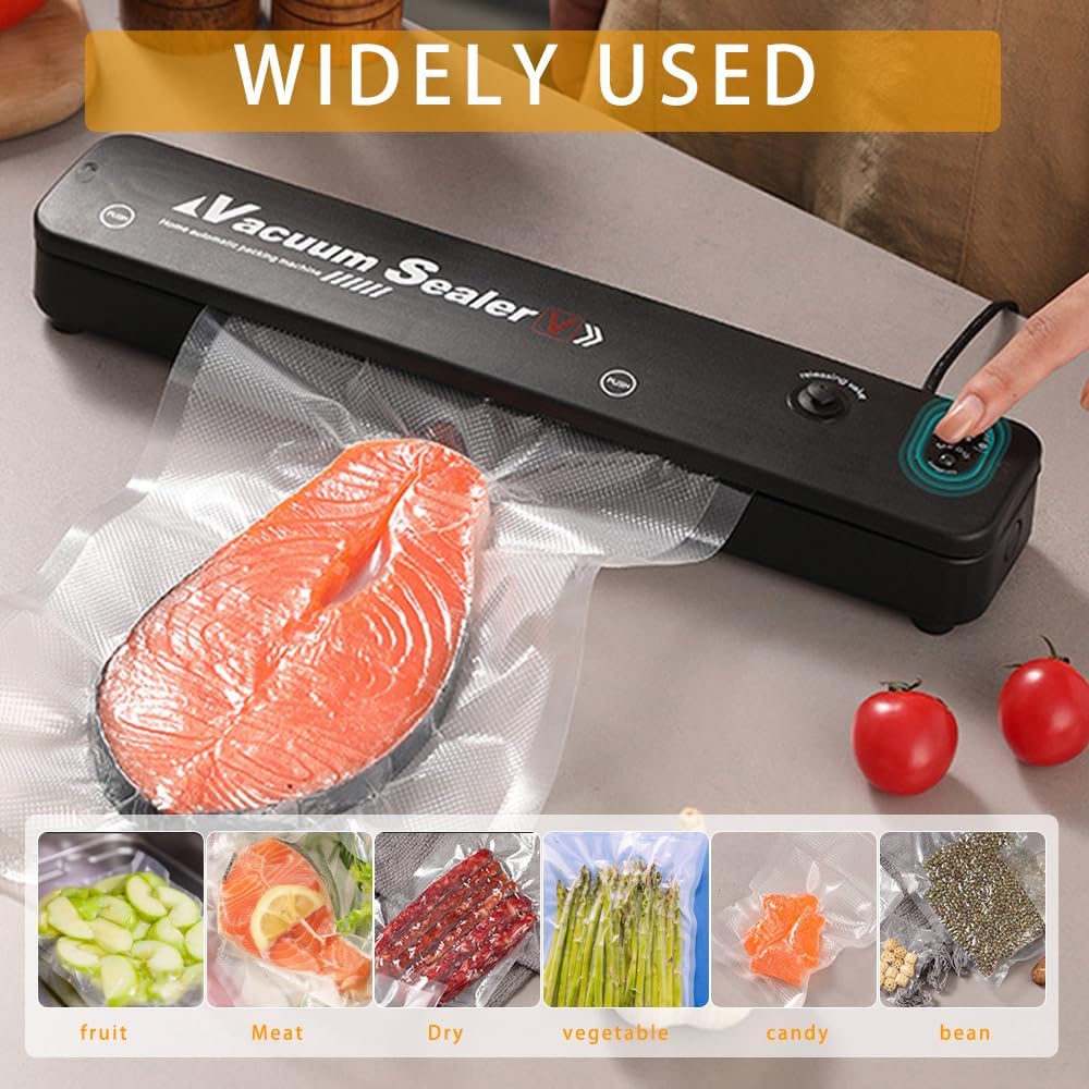Vacuum Sealer Machine One-touch Automatic Food Vacuum Sealer Machine with 10 Vacuum Sealer Bags for Food