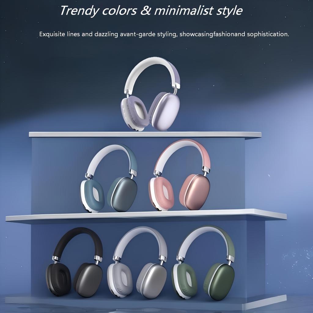 Wireless over-ear headphones, portable wireless music headphones with built-in microphone for calls, stretchable and rotatable, can be connected to