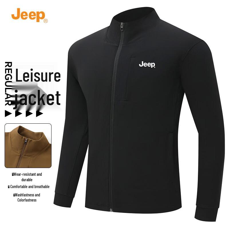 JEEP Men s Casual Stand-Collar Zipper Jacket XL