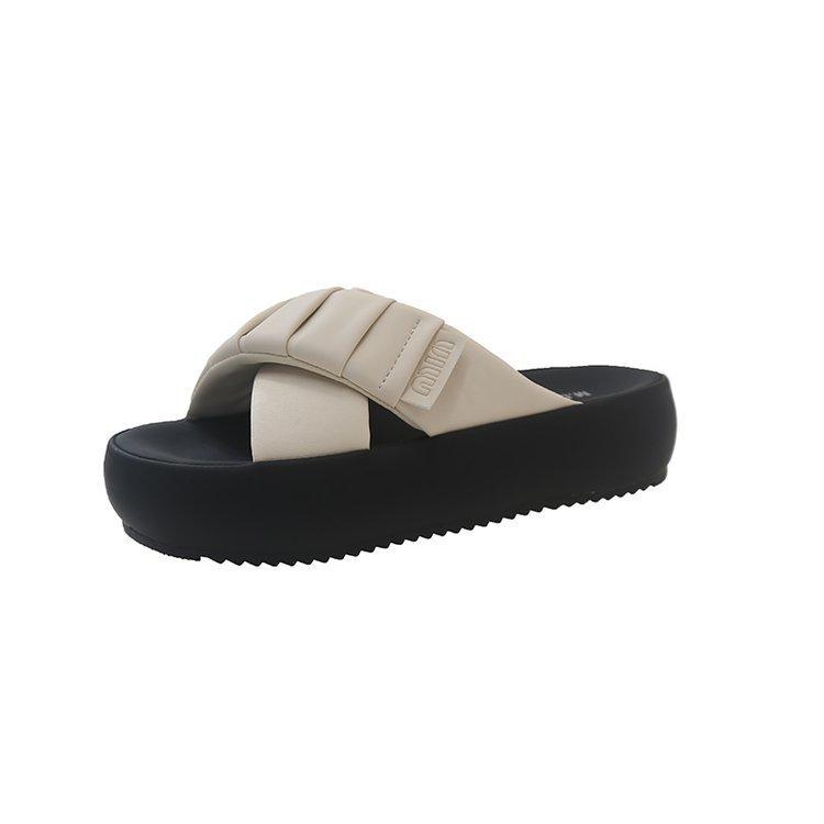 Premium slippers women's outer wear platform 2025 summer new fashion versatile casual comfortable cross with sandals