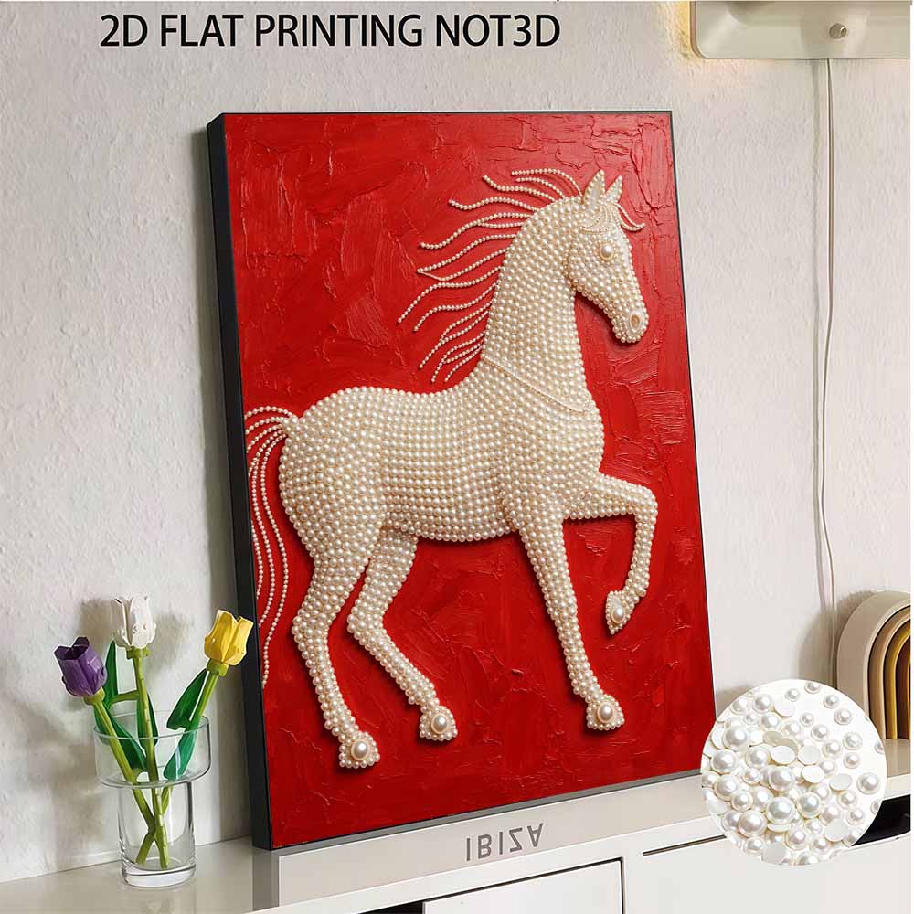 5D DIY Pearl Diamond Painting Kit Majestic Horse Full Drill Embroidery Mosaic Art Home Wall Decor Gift