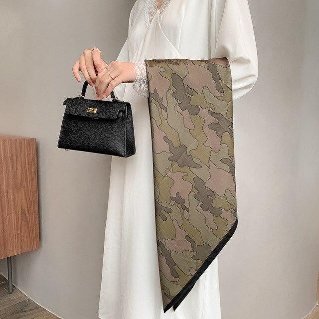 

Шовковий шарф 90*90 см. Жіночі Нові 2021 Квадратні Хіджаби Бандана Пов’язка на голову Жіночий фолард Офісна жіноча резинка для волосся Хустка Шийні шарфи 90X90CM