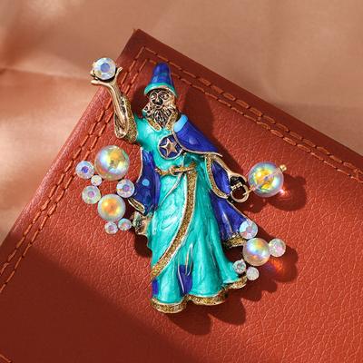 Vintage Palace Style Women Men Wizard Pendant Badges Brooch Retro Classic Unisex Party Banquet Festival Accessoreis Pines