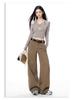 Women's 2025 Spring/Autumn Retro Loose Wide-Leg Jeans with Double Button Waistband