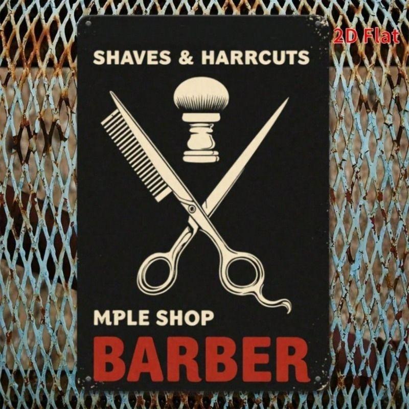 Metal Wall Art Vintage Barber Shop Decor for Salon