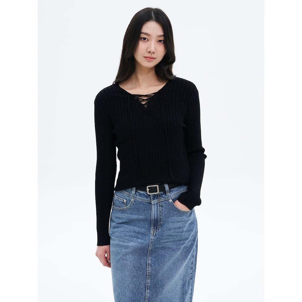 8Seconds Strap V-Neck Pullover Black Black/S