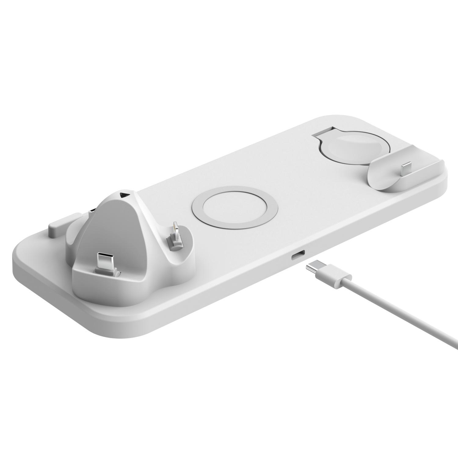 

Персональная беспроводная быстрая зарядка мобильного телефона Универсальный многофункциональный кронштейн Беспроводная зарядка Шесть в одном Беспроводное зарядное устройство белый