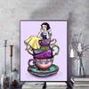 Disney Diamond Painting Snow White Teacup Stacking Trendy Illustration 5D Diamond Painting Art Embroidery Cross-stitch Room Decoration