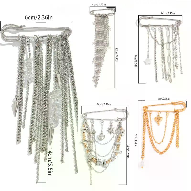 Broches de Borlas para Mujer Joyería Moda Otoño Invierno Abrigo Broche Hebilla de Cintura Botones Cierres Broche Decorativo para Pierna de Pantalón
