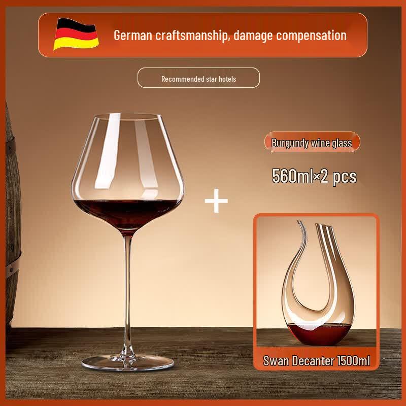 Luxury Burgundy Wine Decanter & Glass Set