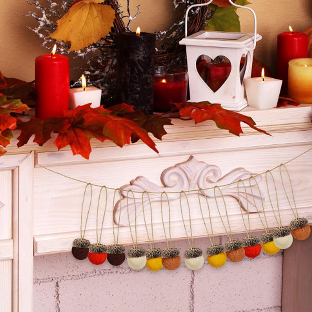 Christmas Felt Acorn Xmas Tree Hanging Decorations DIY Crafts Bundle of 6