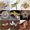 Womens Brooches Heart Rainbow Butterfly Peacock Bow Airplane Fish Flower Brooch Pins Imitation Pearl Enamel Rhinestones Jewelry