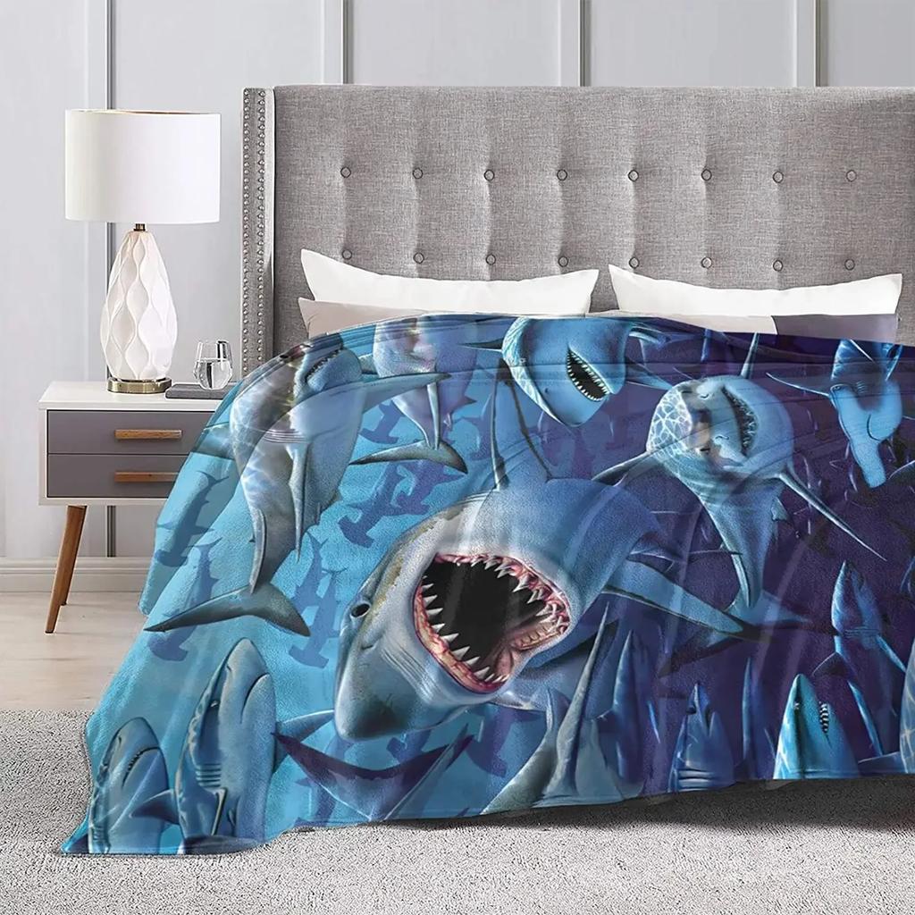 Blanket Shark Blankets Fleece Throw Blanket Ultra Soft Flannel Bed Blanket Warm Fuzzy Plush Blanket 50"X40"