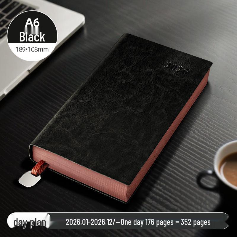 2026 A5 Planner: Soft Leather Cover, Annual Calendar, Custom LOGO Efficiency Notebook