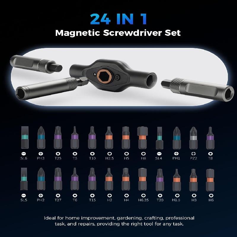 24 in 1 Magnetic Screwdriver Set DIY Ratchet Screwdriver Set Removable Precision Screwdriver kit Magnetic DIY Precision Tool kit