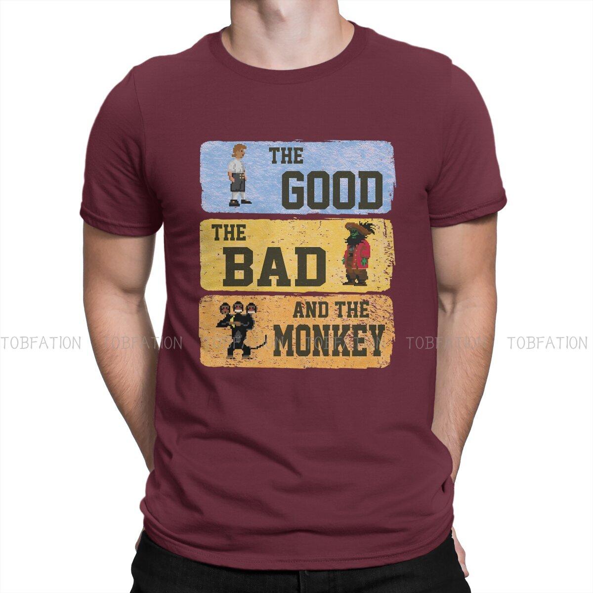 The Good The Bad Pirate Mans TShirt Monkey Island Game O Neck Short Sleeve 100 Cotton T Shirt Humor Top Quality Gift Idea S