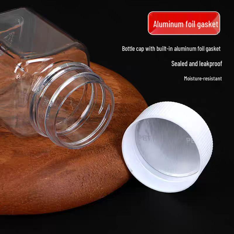 30ml Wide Mouth Food Grade Plastic Bottle – Small Square Sample or Medicine Dispenser.