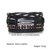 Leder Männer Armbänder Punk handgemachte breite Manschette Seil Armband gewebt Armband Armreifen