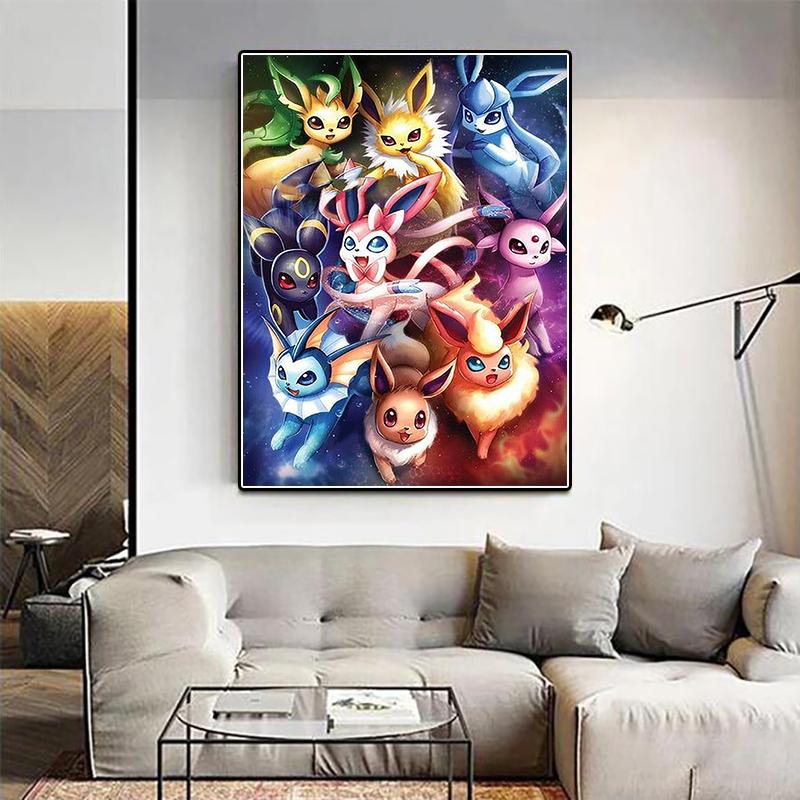 5D DIY Diamond Painting Kit  Japanese Anime Cross Embroidered Pikachu Handmade Embroidered Mosaic Art Gift