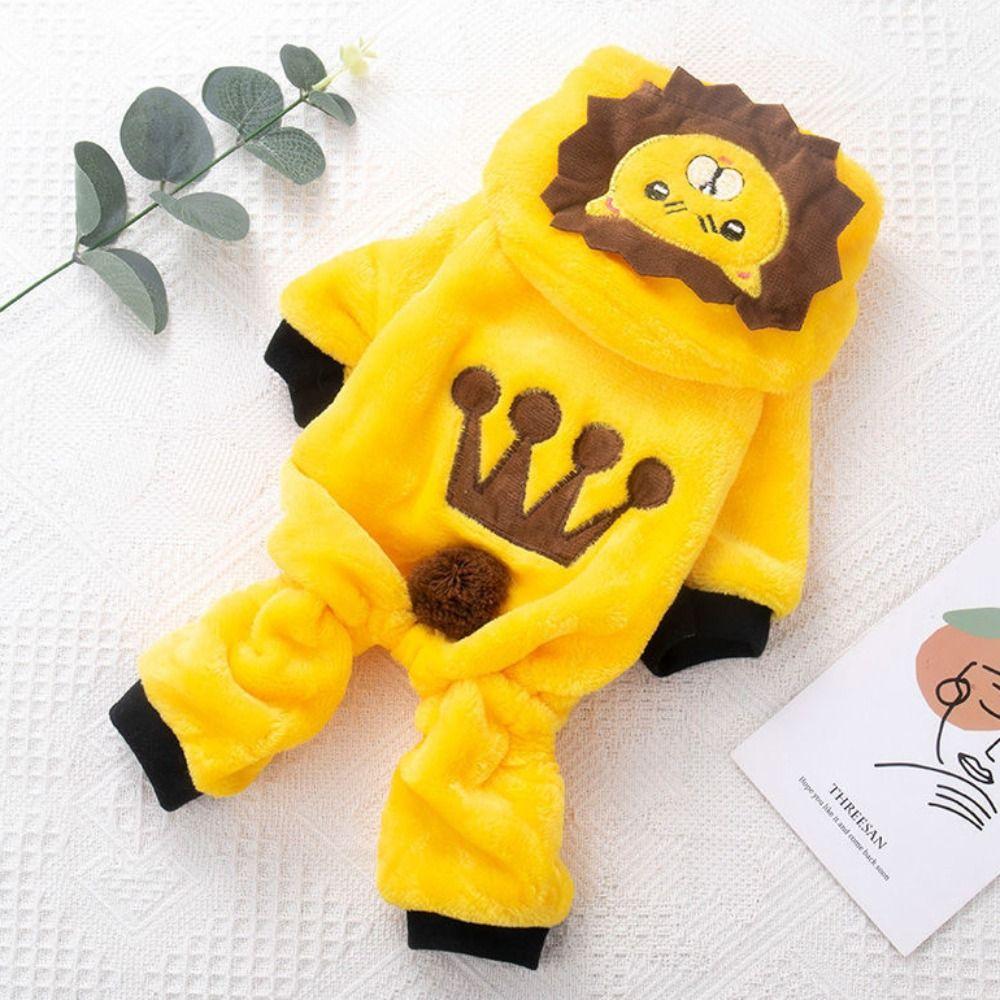 Warm Hoodies Puppy Clothes Coral Velvet Dog Jumpsuits Kawaii Pet Dog Clothes  Yorkshire
