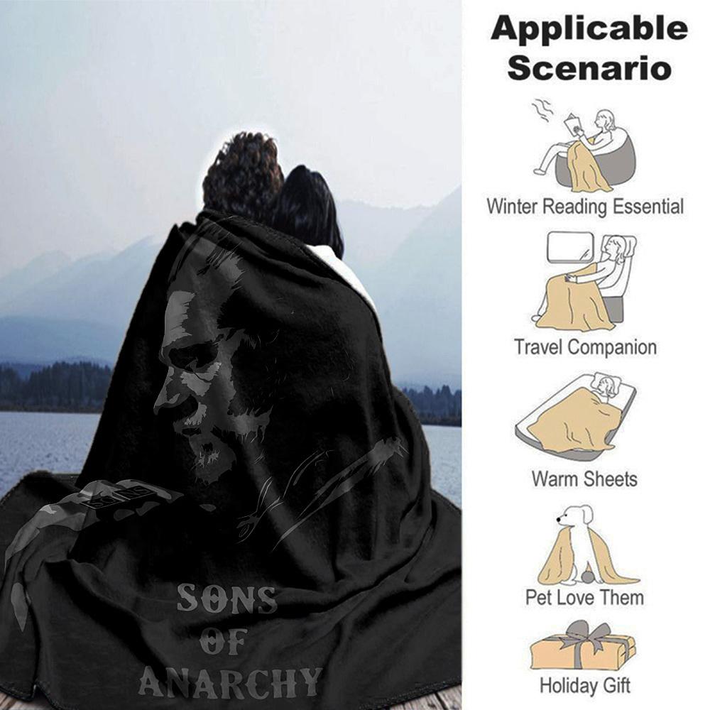 1pc SONS OF ANARCHY Throw Blanket Soft Flannel, Cozy All Season Polyester Perfect for Home, Office