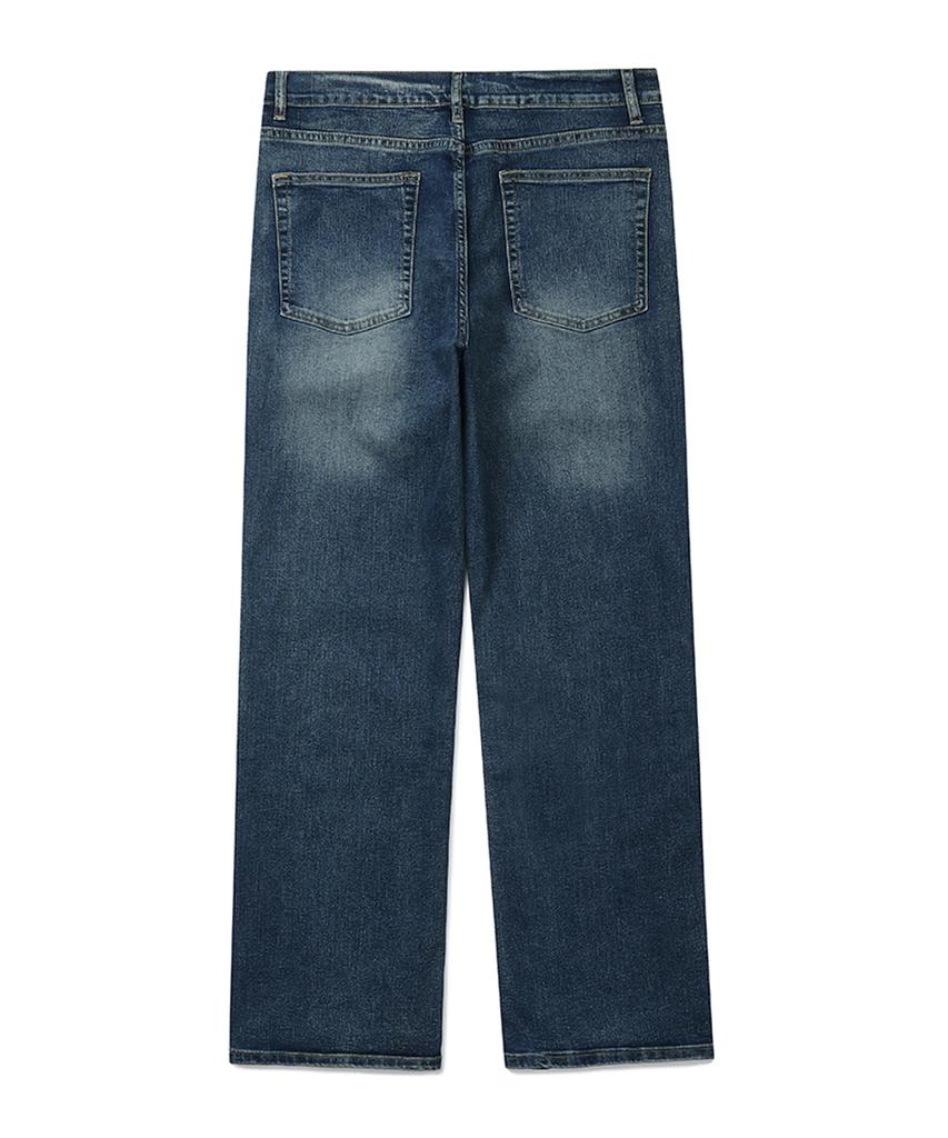 CONNECT KINLOCH Loose Straight Denim Pants (Washed Medium Blue)