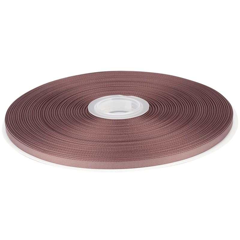 

[Tekdeere]Width 6mm solid chocolate chip grosgrain ribbon, perfect for gift wrapping, sewing, hair accessories, wedding decorations - 91m/roll