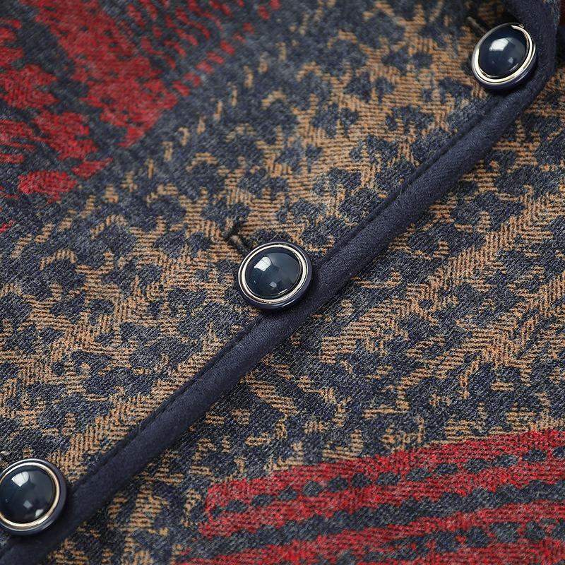 Autumn coat women's lapel collar long sleeve year old 0 old lady cardigan on clothes