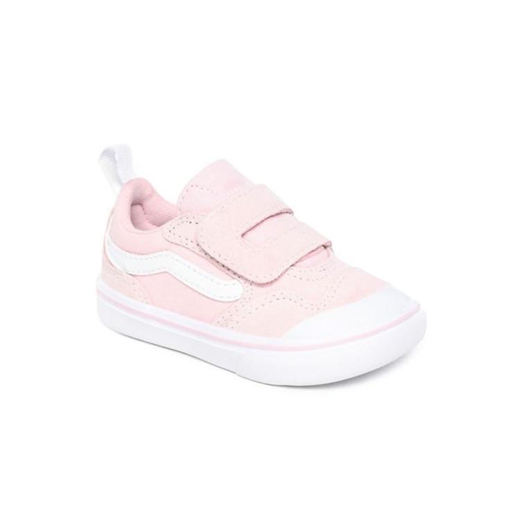 Vans Comfycush New Skool V Canvas Abrasion Resistant Low top Toddler Shoes Pink White Infant And Toddler Baby VN0A4TZH0JF