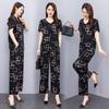 Damesbroeksets Casual zomer 2-delige sets Dames Elegante losse broek met wijde pijpen en blouse met korte mouwen