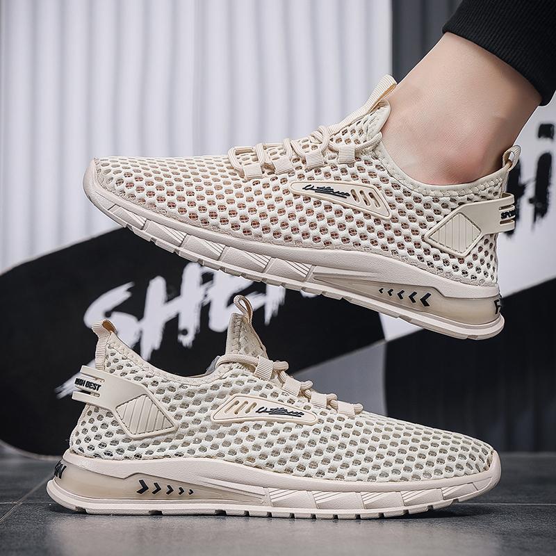 Men Sneakers Lightwhite Breathable Running Shoes for Men Mesh Summer Lace-Up Outdoor Walking Shoe Zapatillas De Deporte