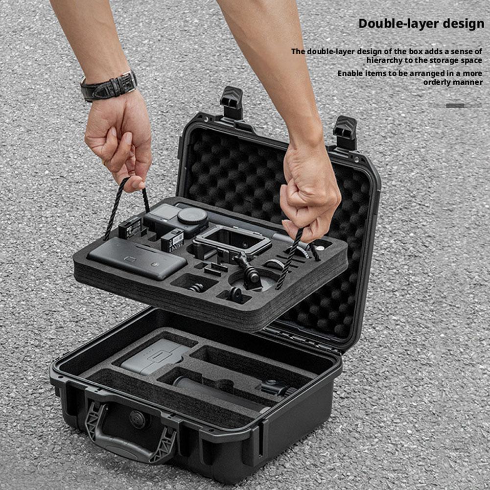 Portable Double Layer Travel Hard Case For DJI Action 6 Camera Accessories Anti Drop Carrying Case Storage Waterproof Box