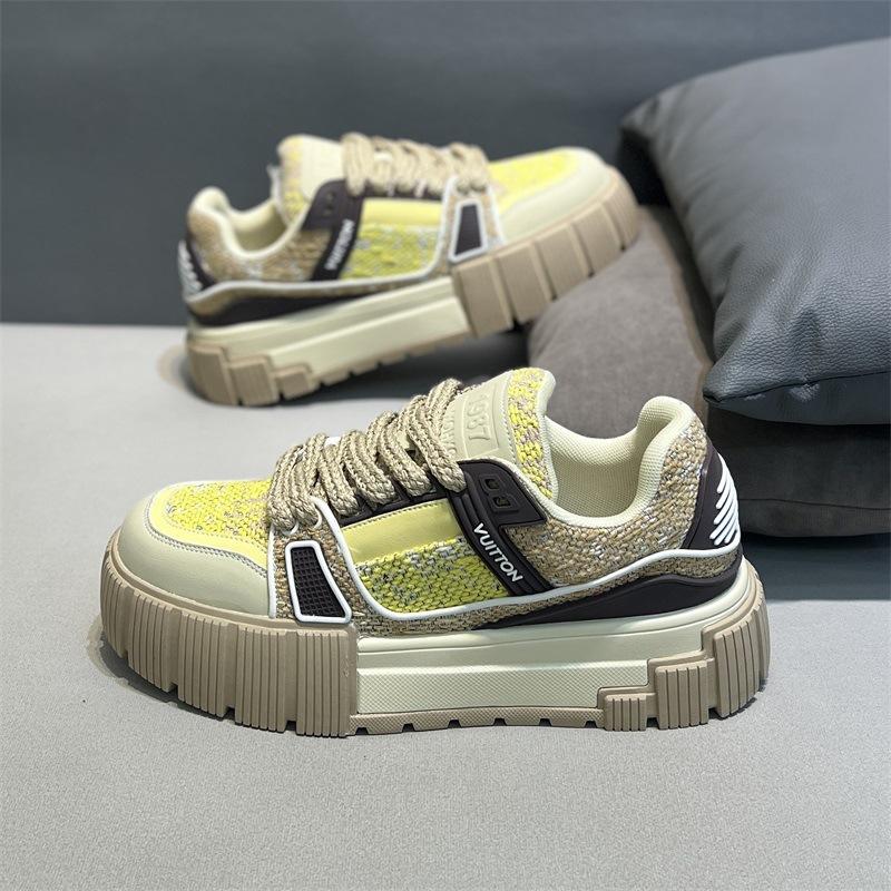 

Autumn new thick-soled heightening color matching trend sports shoes men s fashion versatile board shoes comfortable and breathable casual shoes 39