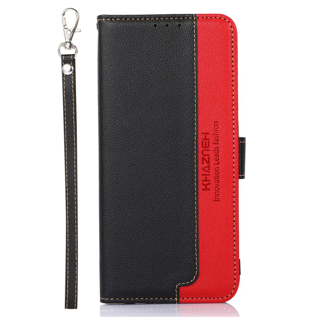 KHAZNEH For Honor X8a 4G Leather Phone Case RFID Blocking Anti-Scratch Litchi Texture Stand Wallet Protective Phone Shell