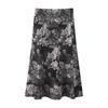 Women's Casual Printed Skirt, Floral Skirt, Trendy Temperament, A-line Skirt, Elastic Mid-length Skirt