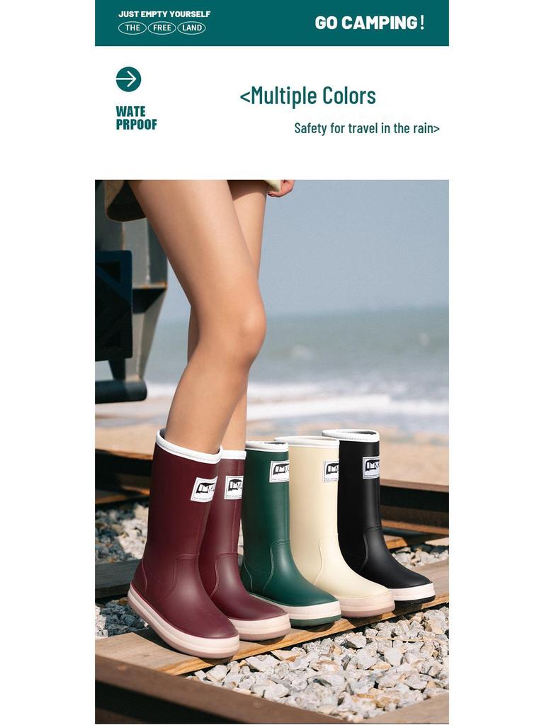 Wasserdichte Mid-Calf Anti-Rutsch Stiefel mit Kordelzug für Alle Jahreszeiten - Eltern-Kind-Stil Japanische Gummistiefel für Männer