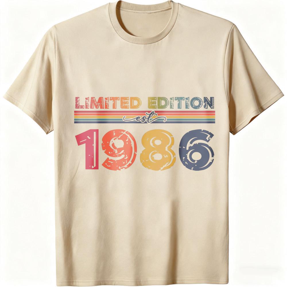 Limited Edition 1986 Vintage Style Summer Unisex TShirt Retro Design Unisex Casual Wear For Birthday Gift Anniversary Celebration