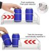 Adjustable Width Drinks Storage Rack Self-Sliding Refrigerator Drink Organizer