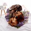 1pc Dachshund Floral Portrait Umbrella with Plastic Handle,Suitable for All Seasons Home Travel Outdoor UmbrellaDD299