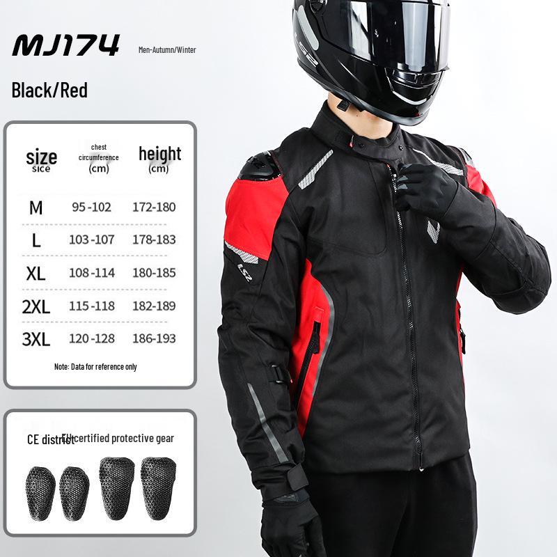 LS2 Men's Motorcycle Riding Suit: Windproof, Anti-Fall, Quick-Release, for All Seasons (Model MJ174)