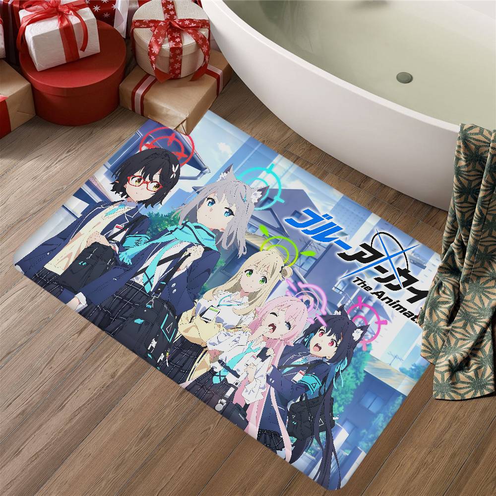 Fashion Game Blue Archive Floor Mat INS Style Soft Bedroom Floor House Laundry Room Mat Anti-skid Household Carpets