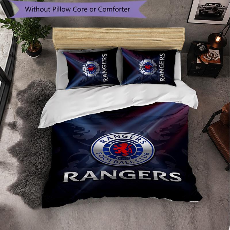 Biancheria da letto a tema Rangers FC Set 3 Pezzi Copripiumino Biancheria da letto Decorativa Per Stanza Adolescenti Decorazione Casa