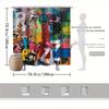 Abstract Graffiti Shower Curtain – Vibrant Street Art, Colorful Urban Design, 70.8x70.8in, Polyester, Includes Hooks