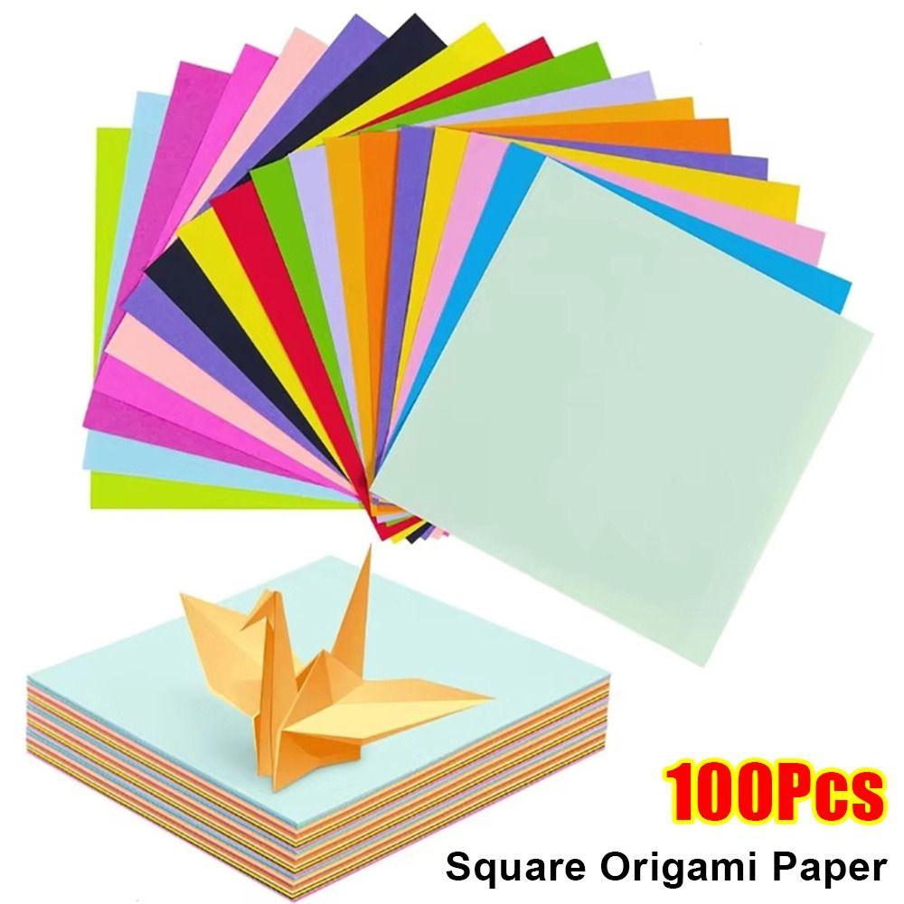 100Pcs Solid Color Square Origami Paper Double Side Handmade Scrapbooking Craft Decor