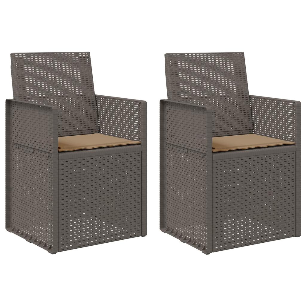 Garden Dining Chairs 2 Pcs Light Gray and Taupe PP