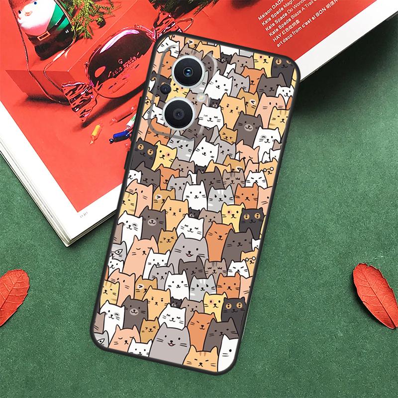 

Милый Мультяшный Чехол-Кошка Для OPPO Reno 7 8 Lite 8T 10 11 12 13 Pro 12F 13F 14F OPPO Find X8 X6 X5 X9 Pro Чехол OPPO Reno13