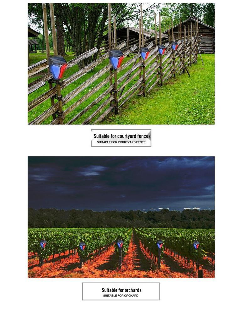 Solar-Powered Red & Blue Flashing Alarm Light with Motion Detection